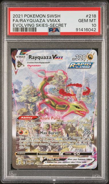 (MN) PSA10 - Rayquaza VMAX (EVS 218)