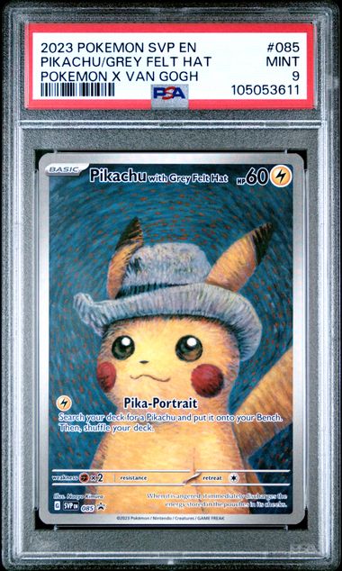PSA9 - Pikachu with Grey Felt Hat / Van Gogh (SVP 085)