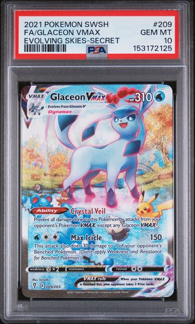 (MN) PSA10 - Glaceon VMAX (EVS 209)