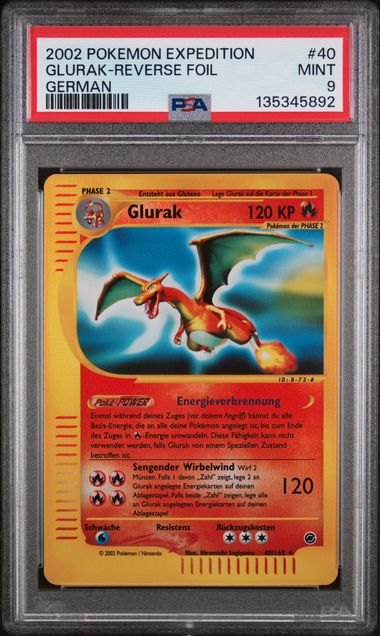 (MN) PSA9 - Glurak Rev. Foil (EX 40)