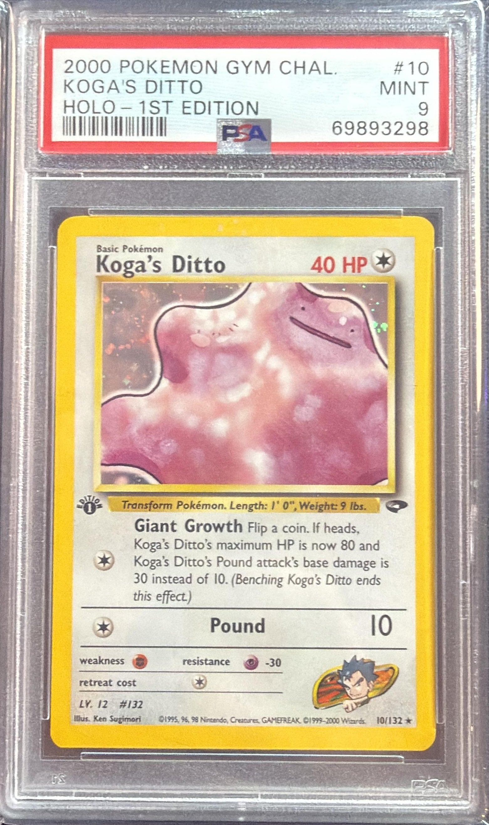 PSA9 - Koga's Ditto 1st. Ed. (GC 10)