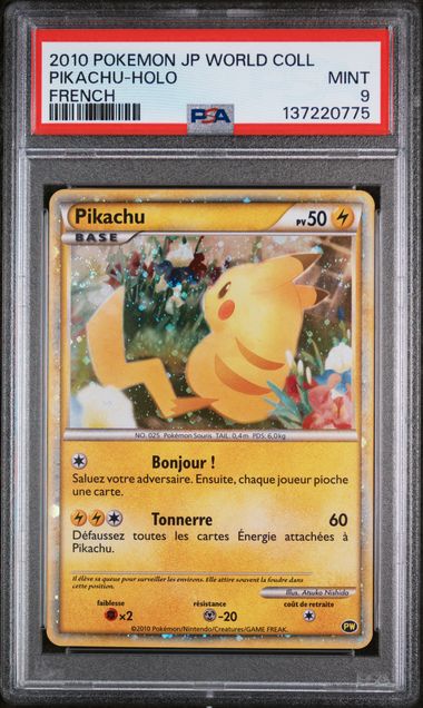PSA9 - Pikachu French (JP PW World Collection) *DOUBLE SWIRL*