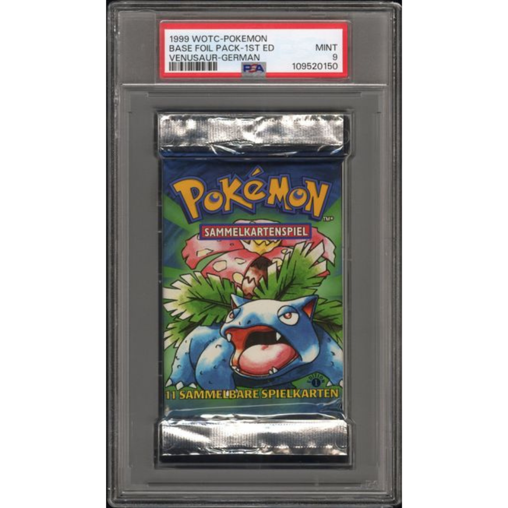 PSA9 - Pokemon Base 1st Edition Booster - Bisaflor Deutsch