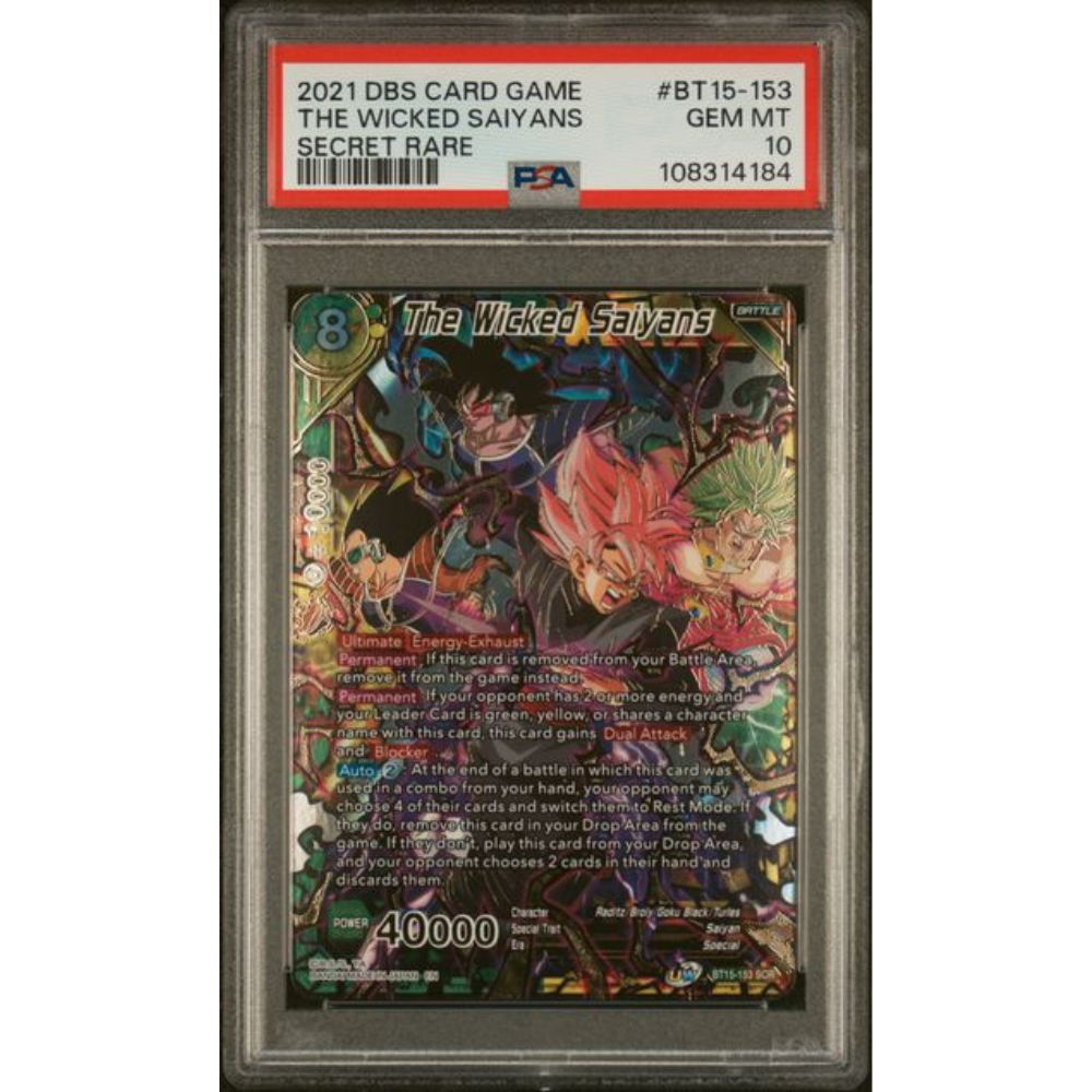 PSA10 - The Wicked Saiyans #BT15-153 (Dragon Ball Super Series 15)