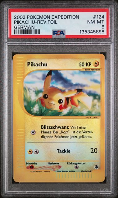 (MN) PSA8 - Pikachu Rev. Foil (EX 124)