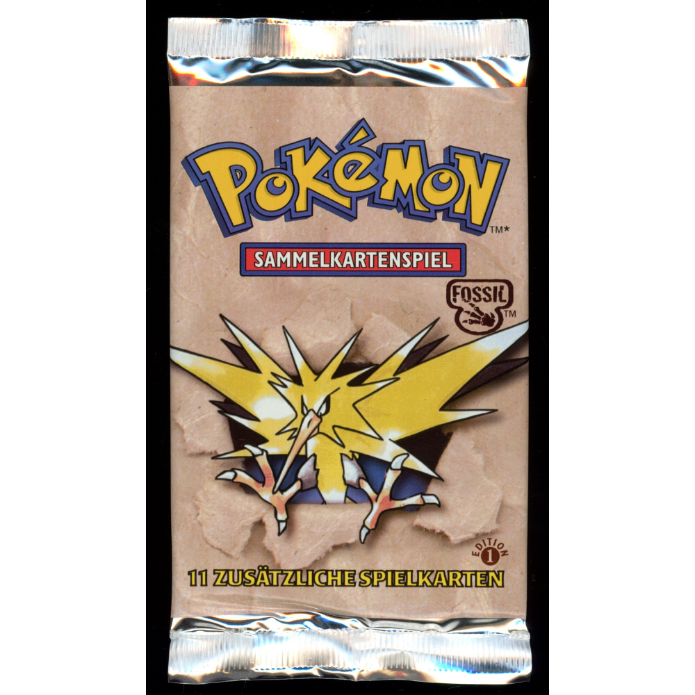 Pokemon Fossil 1st Edition DE Einzelbooster *POTENTIAL HEAVY*